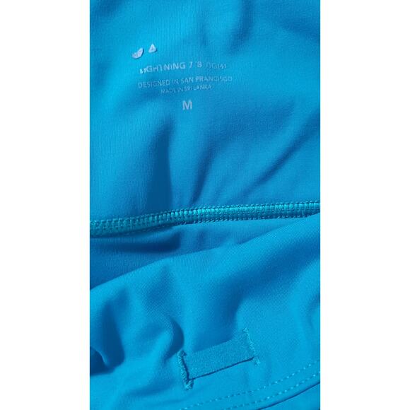 Athleta Dobby Action Mesh Trainer Legging Yoga  Coastal Teal  M 7/8 length (24") - Picture 4 of 5